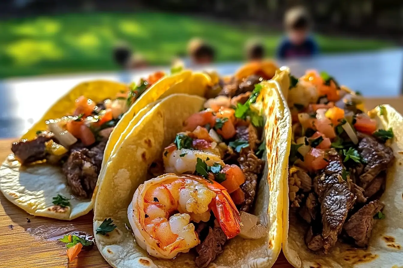 Shrimp and Steak Tacos