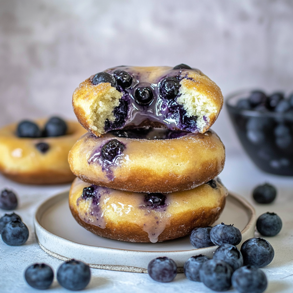 Baked Blueberry Donuts