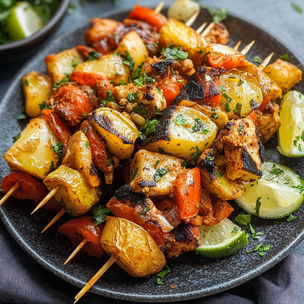 Chicken Döner Kebab and Potatoes Recipe