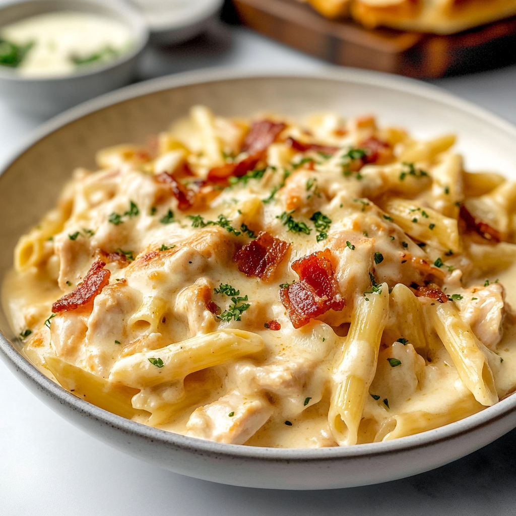 Creamy Chicken Bacon Ranch Pasta