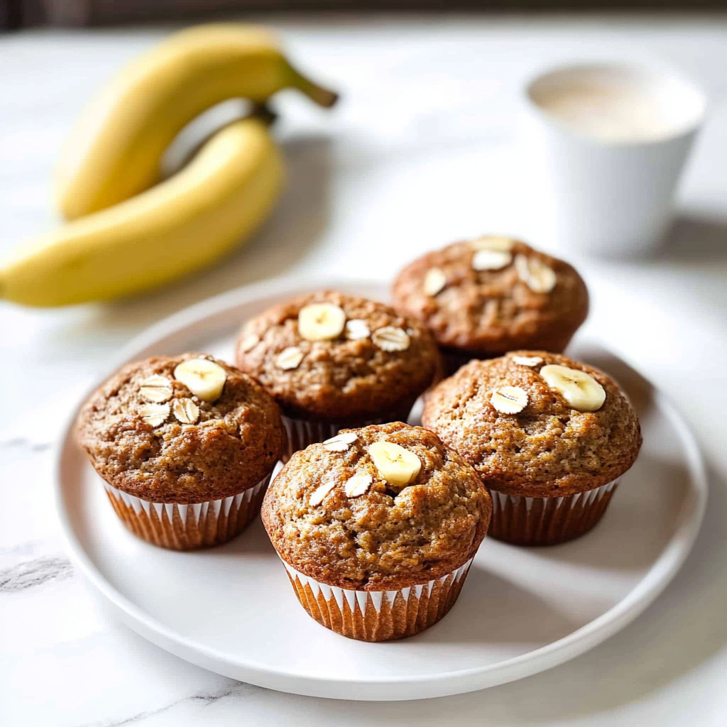 Healthy Banana Oatmeal Muffins