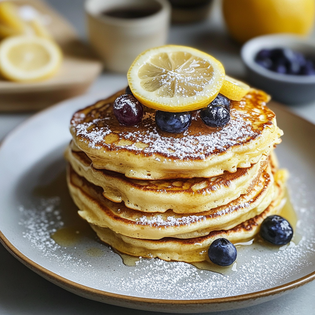 Lemon and Ricotta Pancakes - Little Broken