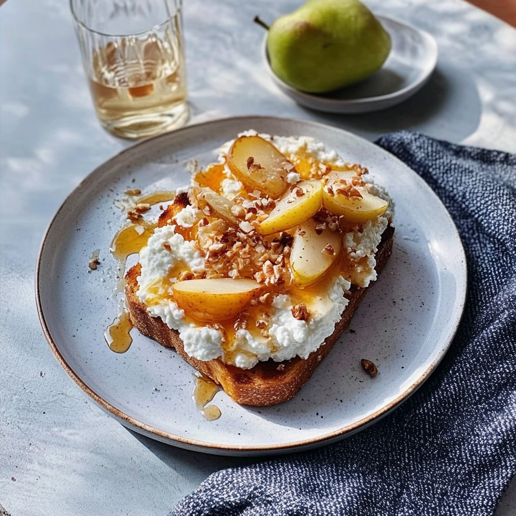 Pear and Cottage Cheese Toast