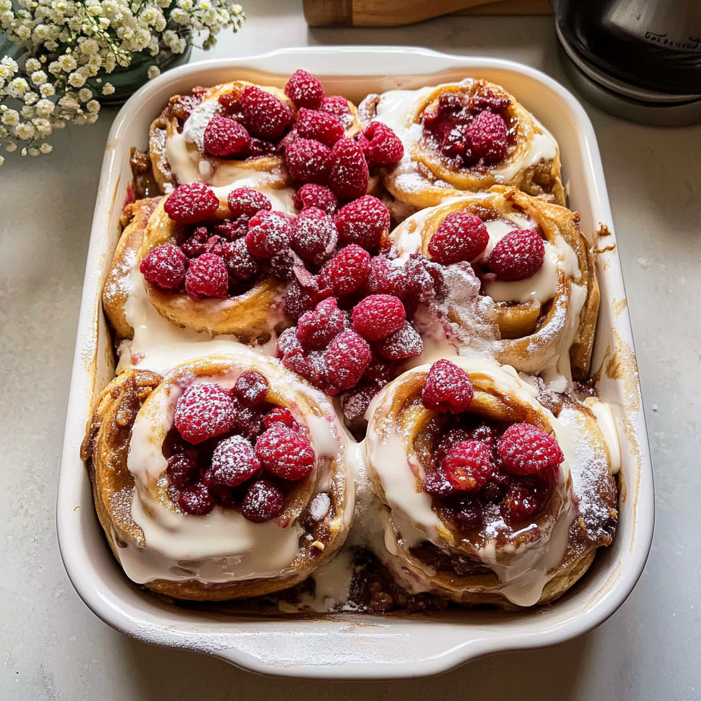 SUMMER Raspberry Cinnamon Rolls