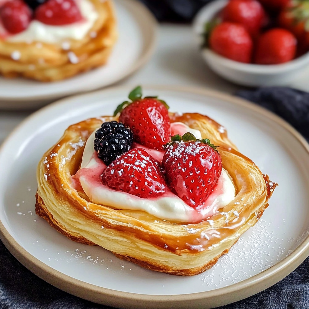 SUMMER Strawberry Danish with Cream Cheese Recipe Delight