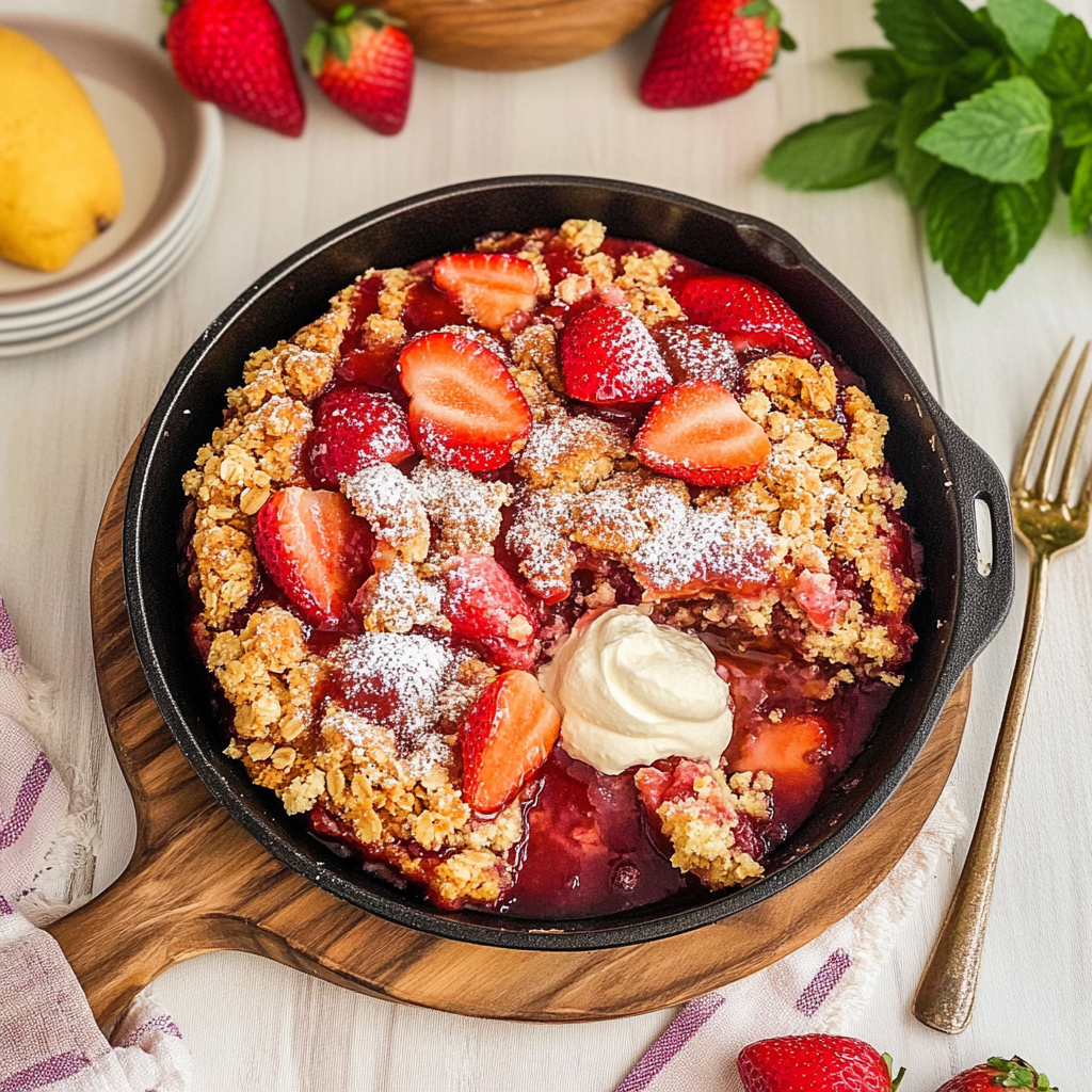 SUMMER Strawberry Oatmeal Cookie Cobbler