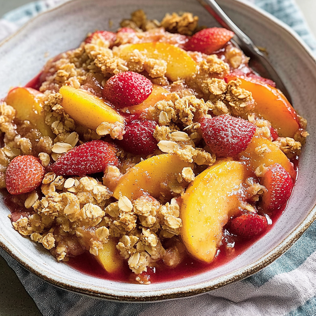 SUMMER Strawberry Peach Crumble