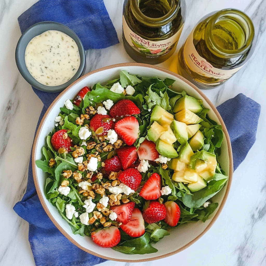Strawberry Crunch Salad with Champagne Vinaigrette.