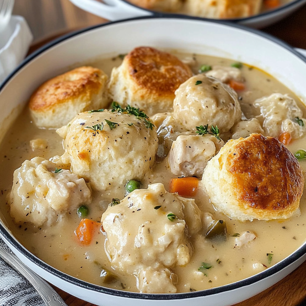 chicken and dumplings with biscuits