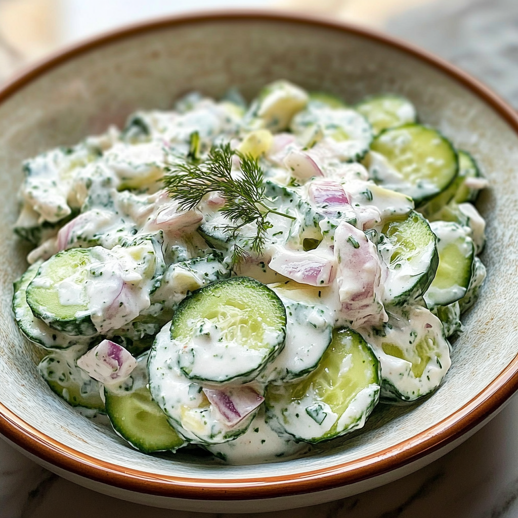 creamy cucumber salad with mayonnaise