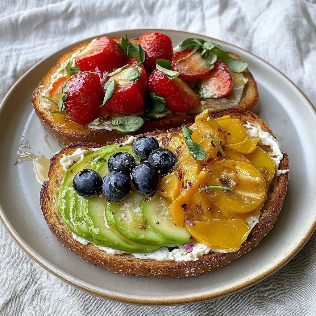 healthy breakfast toast summer