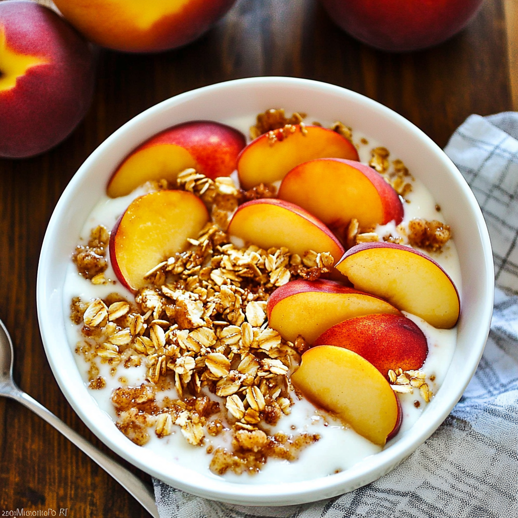 peach crisp yogurt bowls