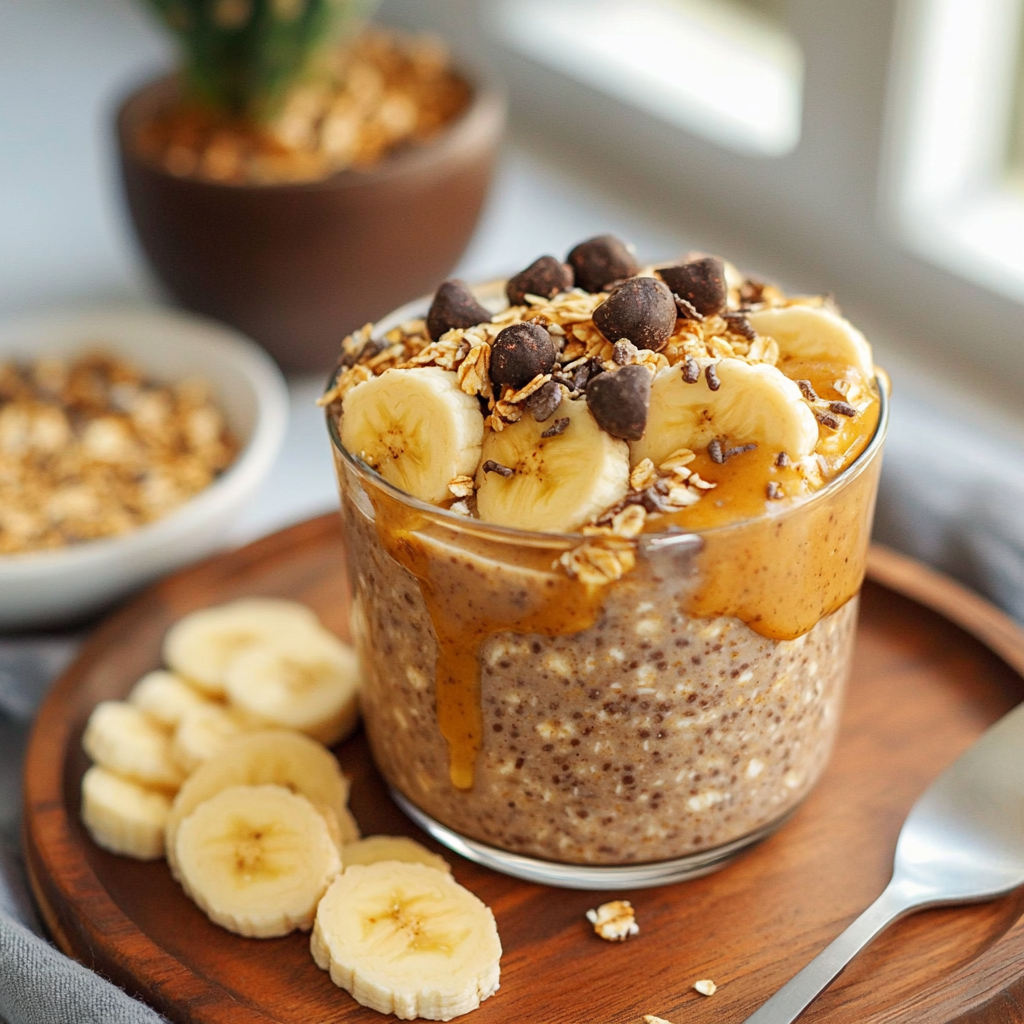 peanut butter banana overnight oats