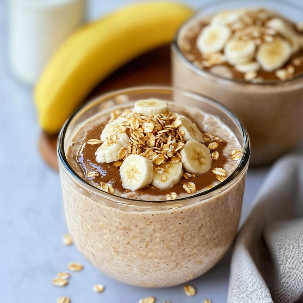 peanut butter banana overnight oats