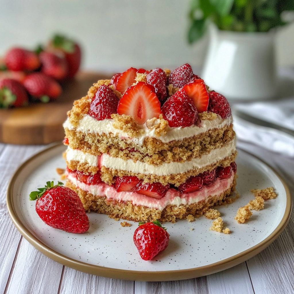 strawberry crunch cake