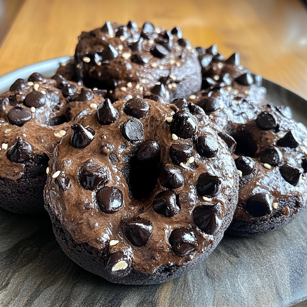 Double Chocolate Chip Sourdough Bagels