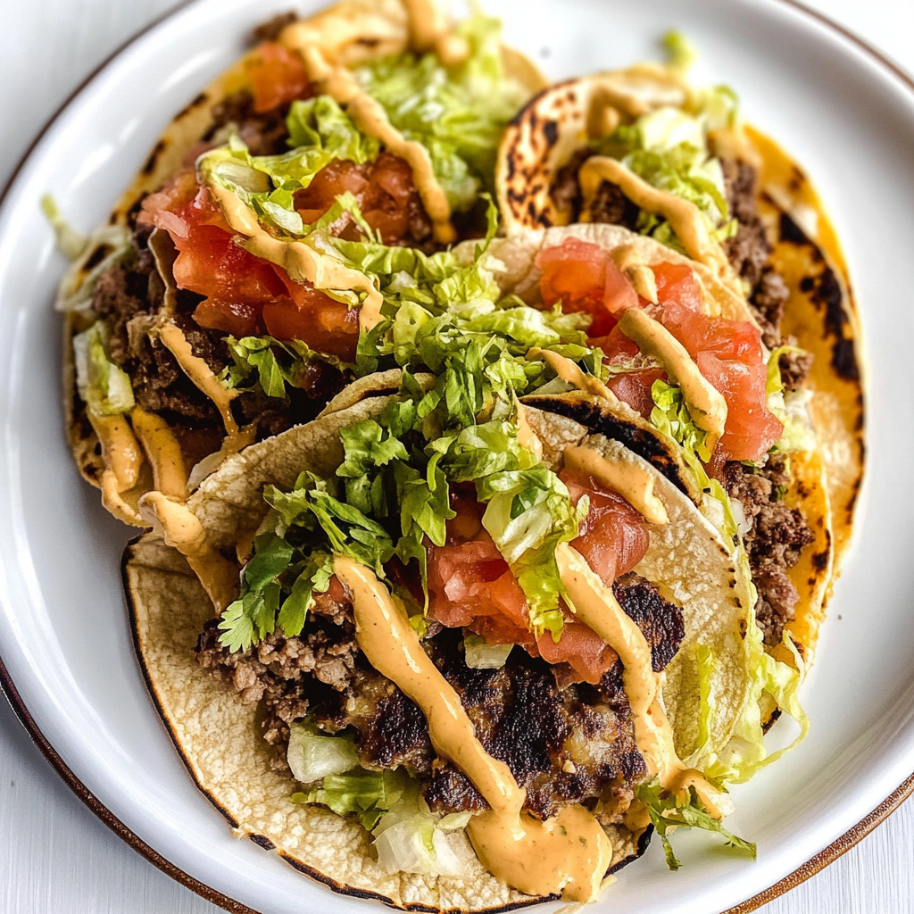 Easy Smash Burger Tacos • Heartbeet Kitchen