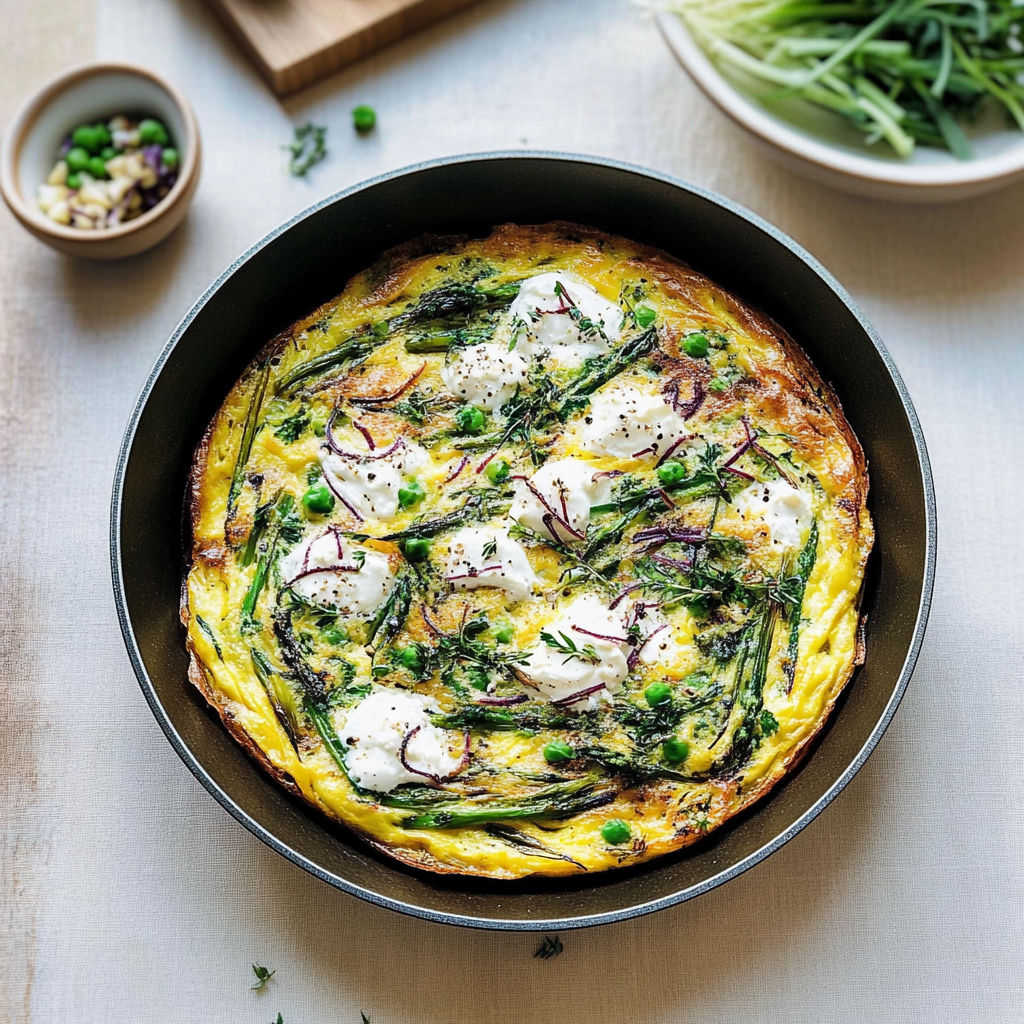 Frittata Recipe: Spring Veggie & Goat Cheese