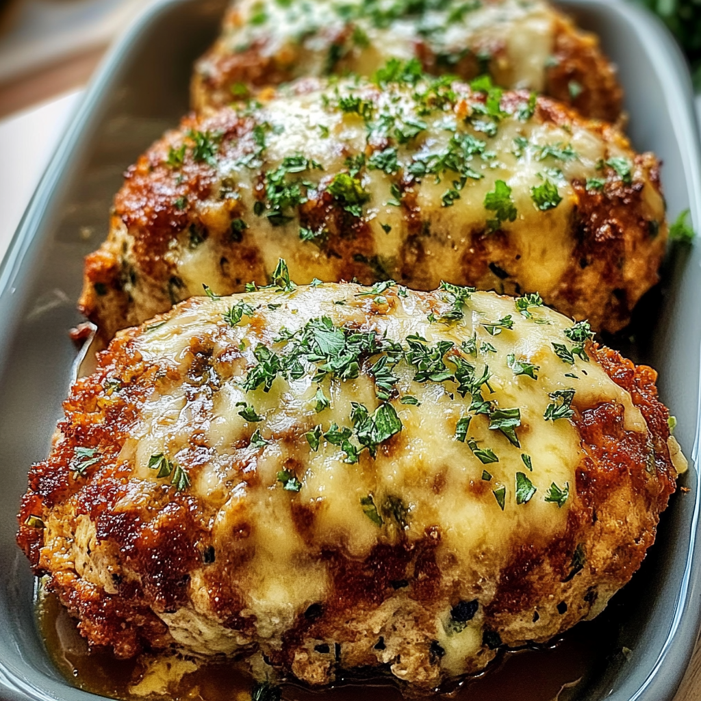 Melt-in-Your-Mouth Garlic Parmesan Chicken Meatloaf