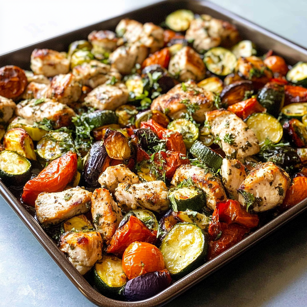 Sheet Pan Mediterranean Chicken & Zucchini