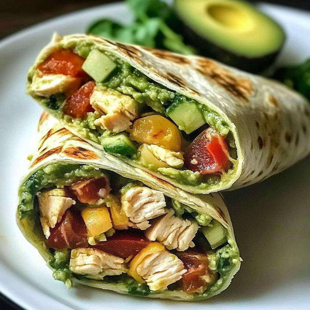 Summer Snacks: Pesto Chicken and Avocado Bacon Salad Wraps