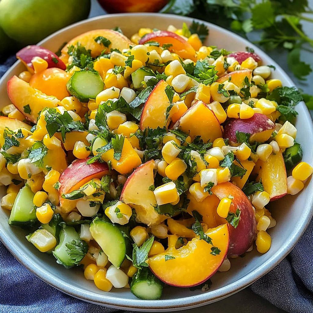 Sweet Corn Salad with Peaches