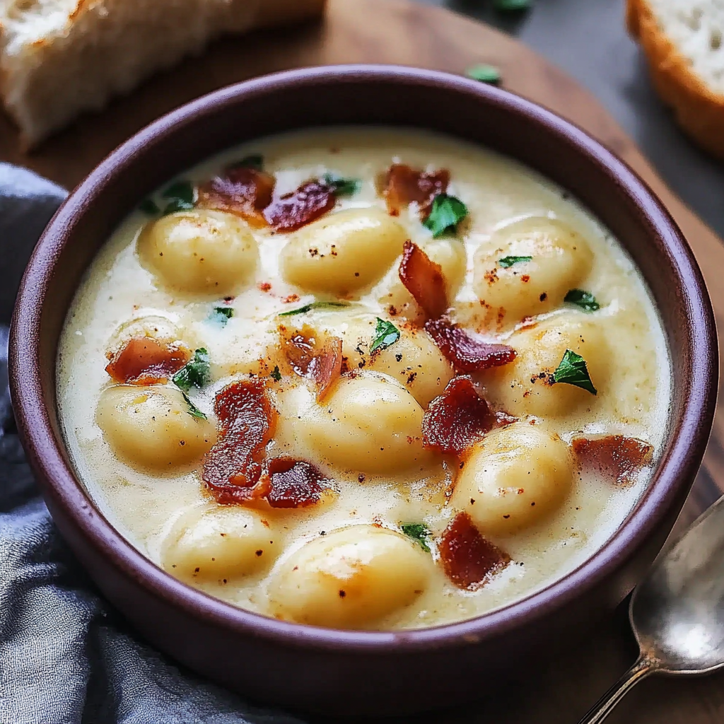 Bacon Cheddar Gnocchi Soup