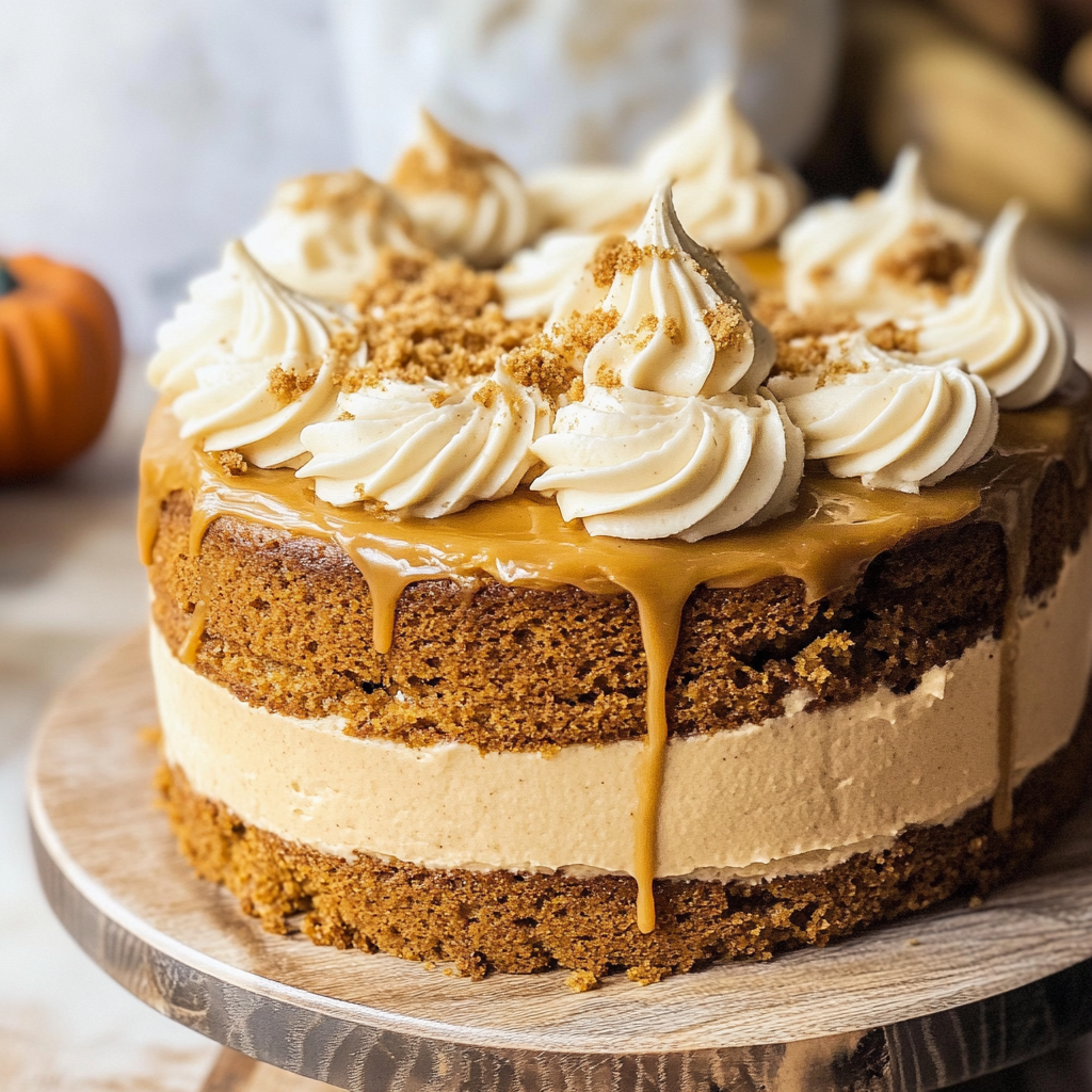 Brown Butter Pumpkin Spice Cake with Penuche Frosting