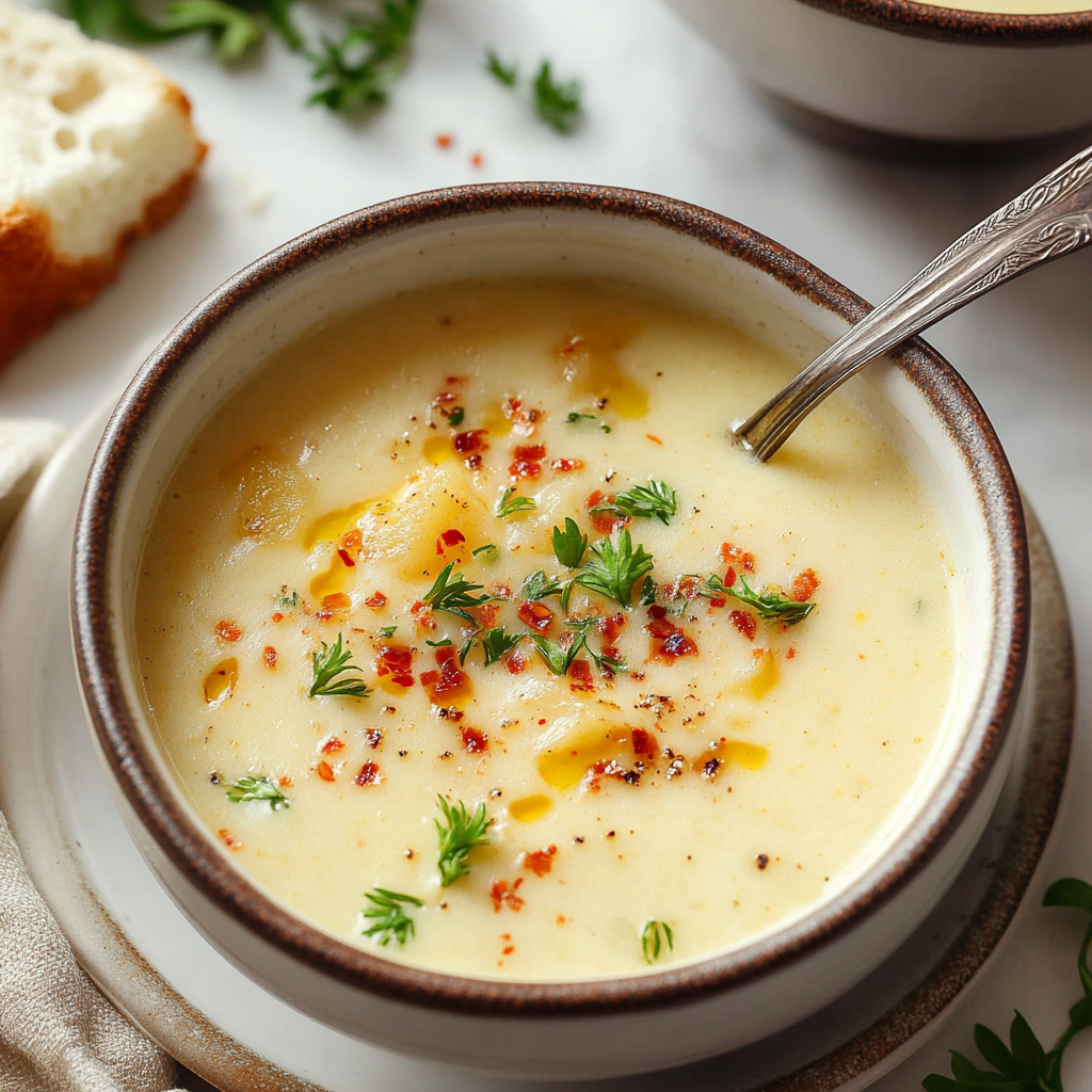 Cheddar Garlic Herb Potato Soup