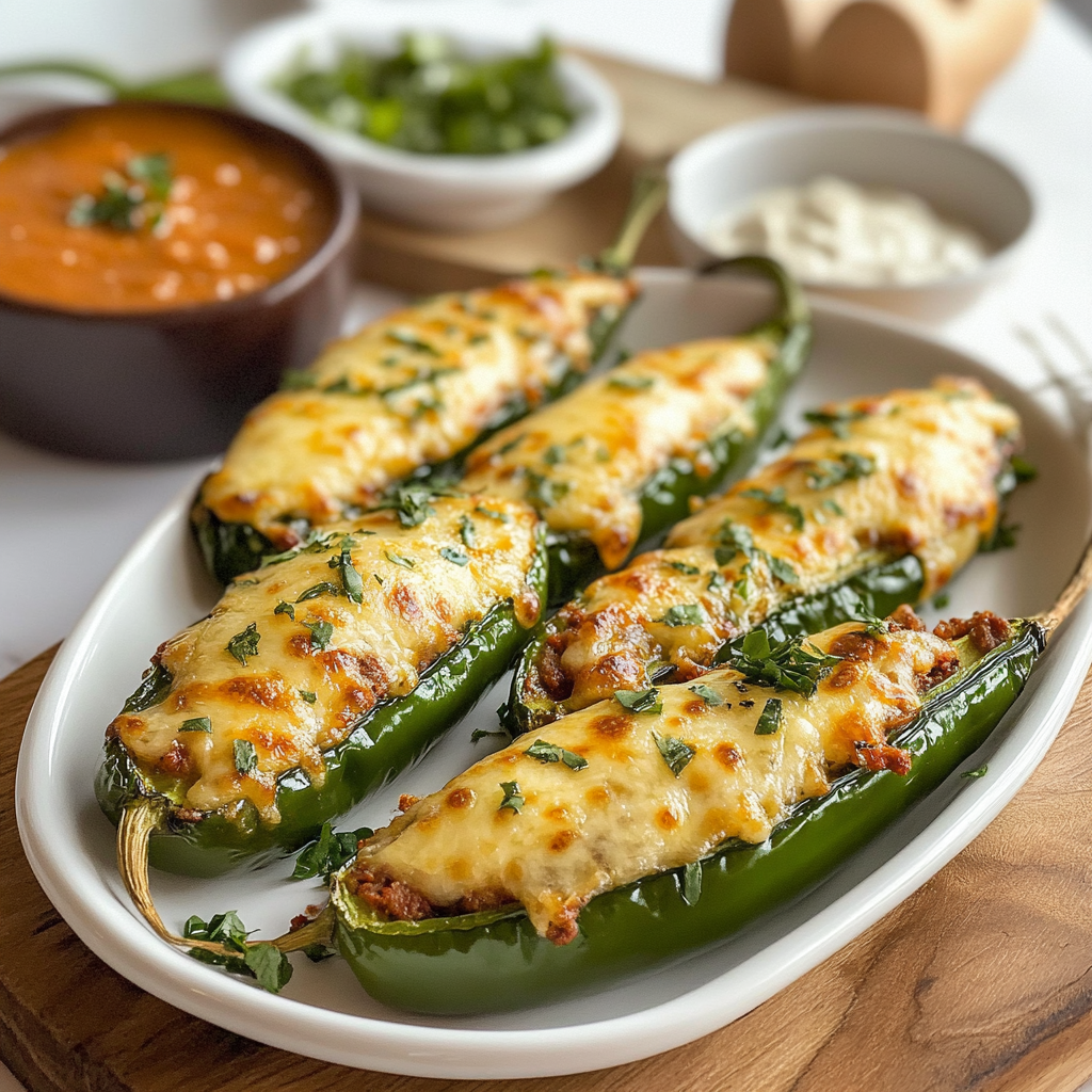 Cheese and Chorizo Stuffed Jalapeños