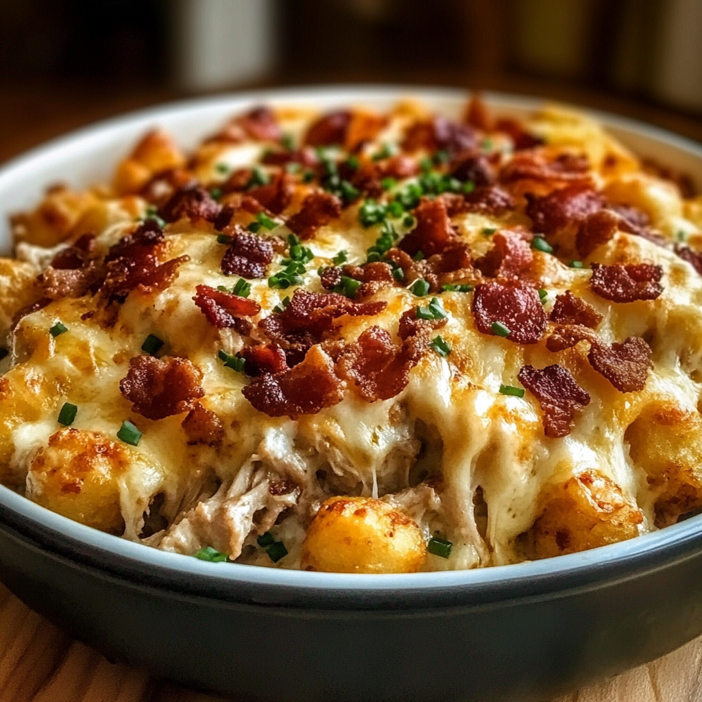 Chicken Bacon Ranch Tater Tot Casserole