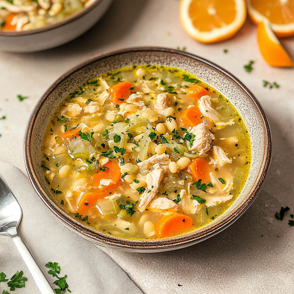 Cozy Chicken and Stars Soup.