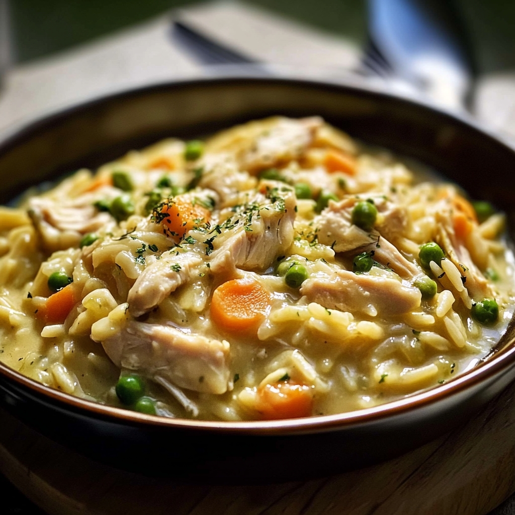 Creamy Chicken Pot Pie Orzo