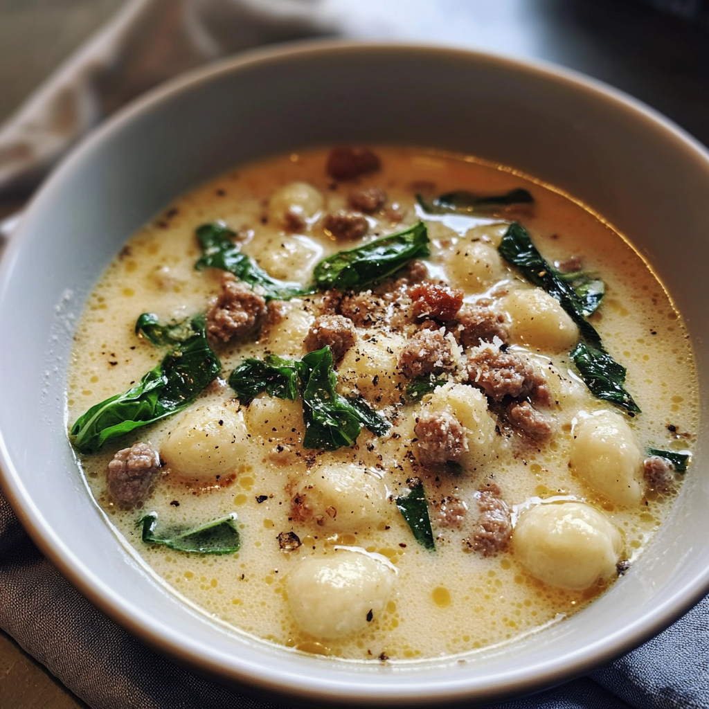Creamy Italian Sausage Gnocchi Soup