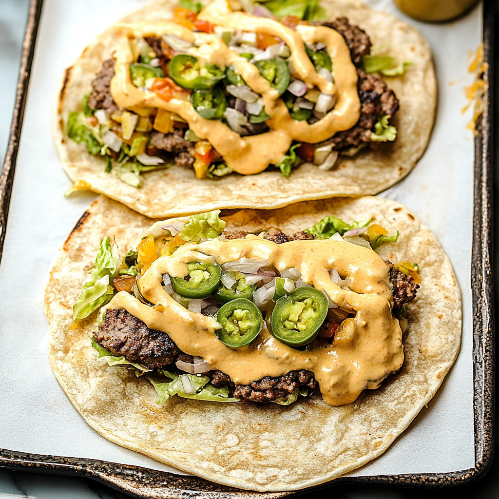 Delicious Smash Burger Tortilla Wrap
