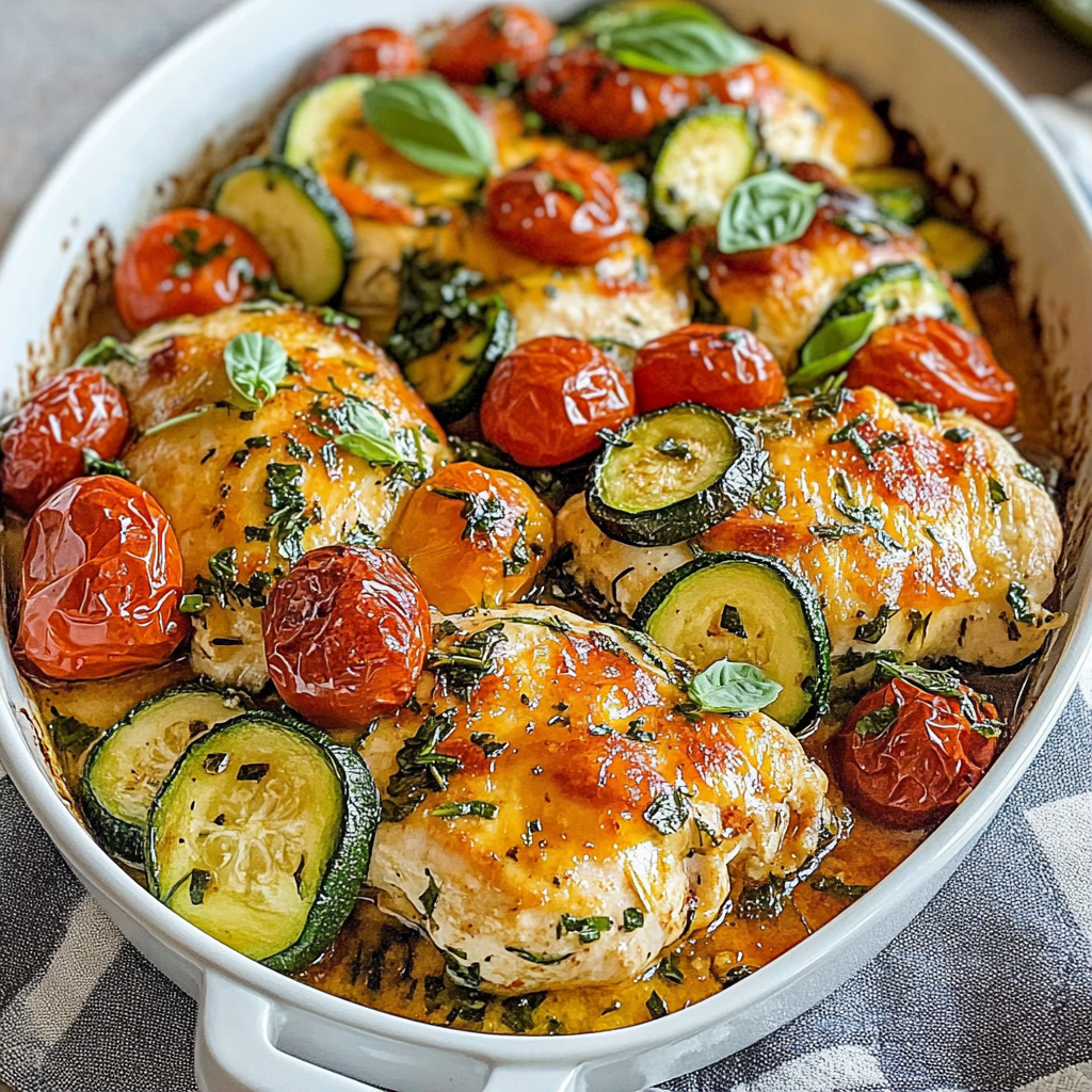 Easy Mediterranean Chicken Zucchini Bake