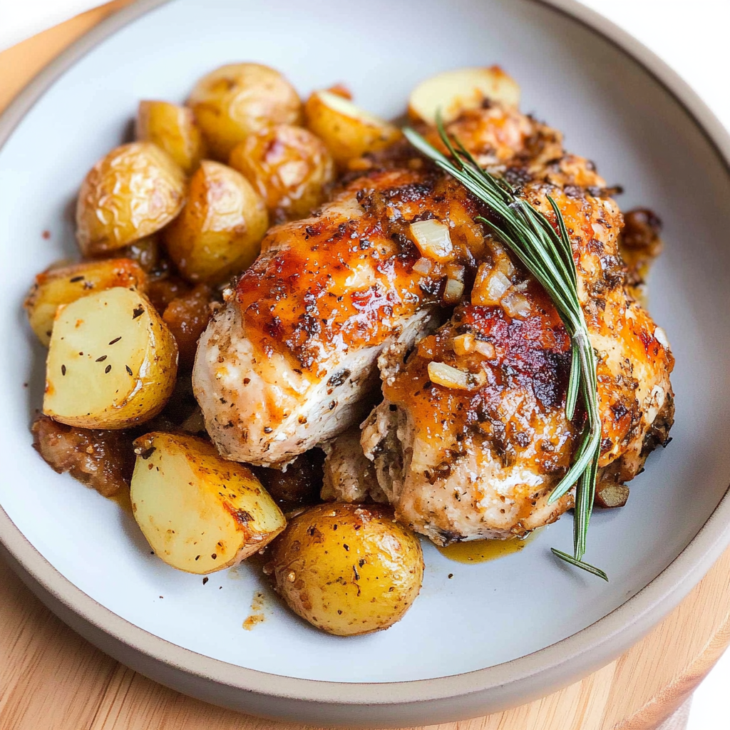 Garlic Parmesan Crockpot Chicken and Potatoes