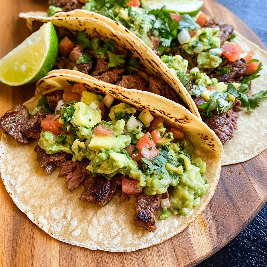 Grilled Steak Tacos with Avocado Salsa
