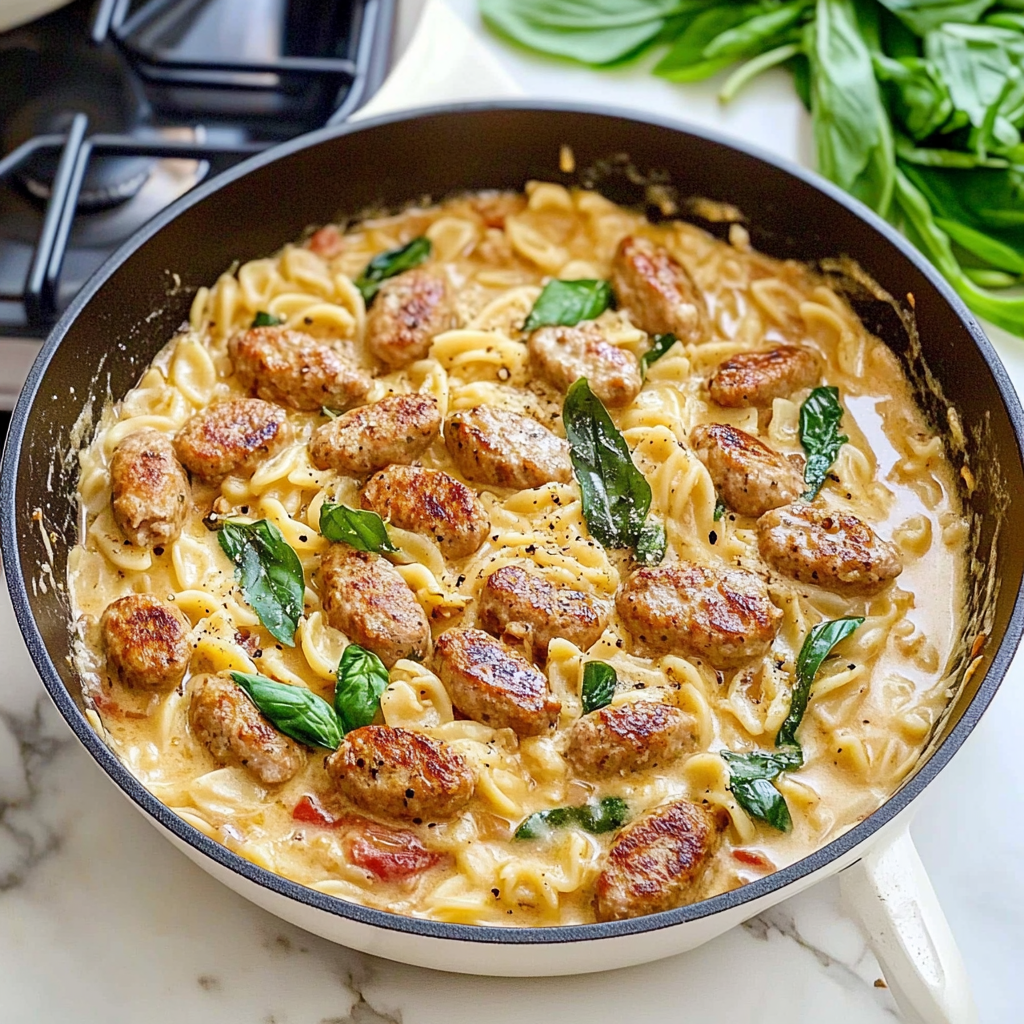 Healthy Creamy Chicken Sausage Skillet