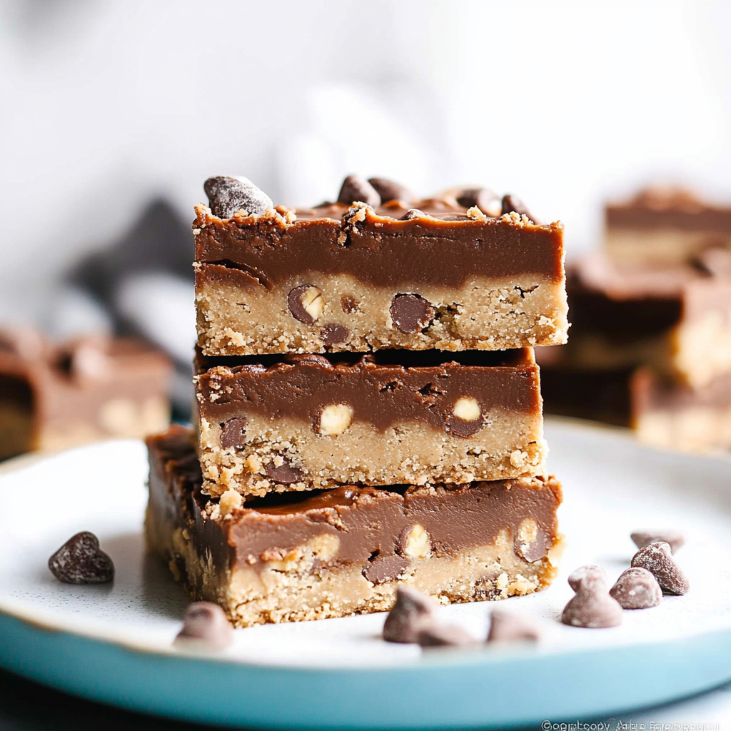 Healthy No Bake Cookie Dough Bars (Gluten-Free, Vegan)