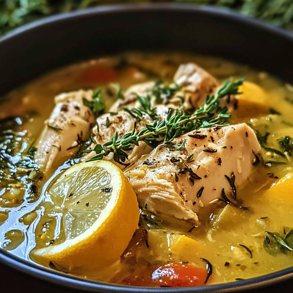 Mediterranean Lemon Chicken Soup