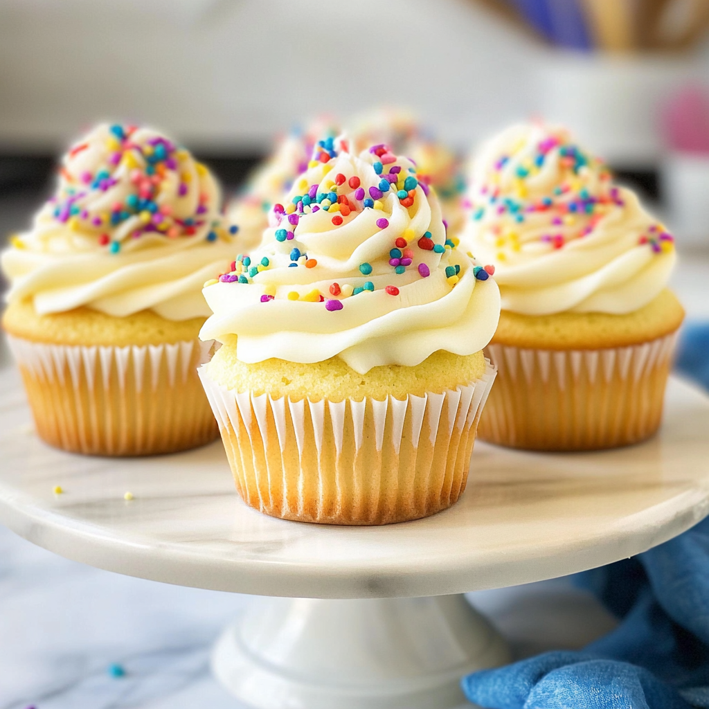 Moist & Fluffy Vanilla Cupcakes