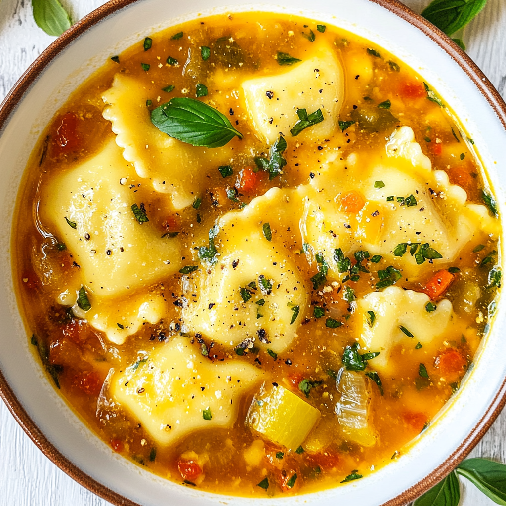 One Pot Ravioli Soup