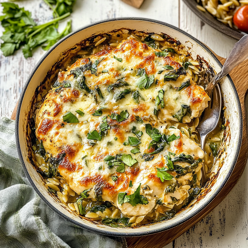 Ricotta Chicken and Orzo Skillet