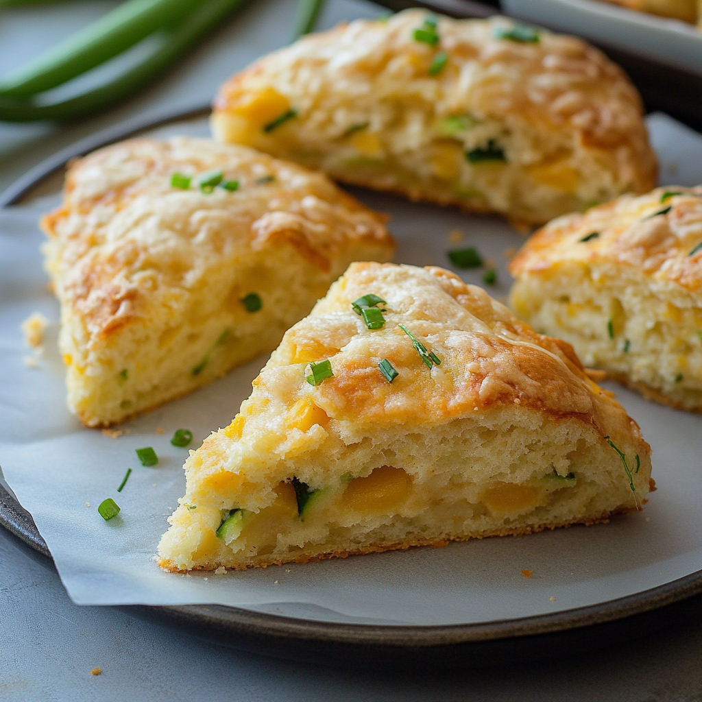 Zucchini Cheddar Scones - Baker by Nature