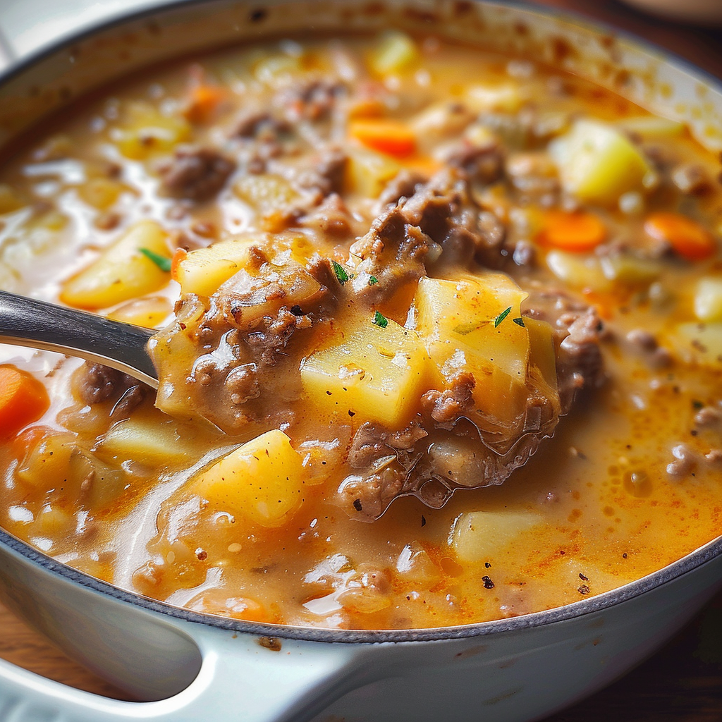 Cheesy Beef & Potato Soup