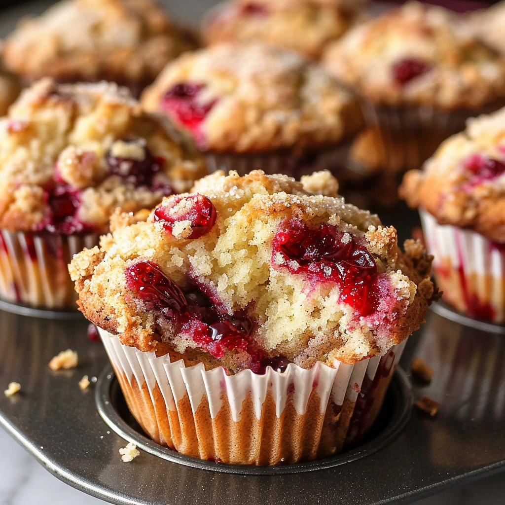 Cranberry Sauce Coffee Cake Muffins