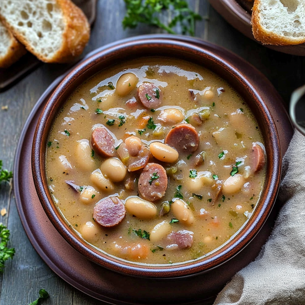 Creamy Bean Soup with Kielbasa
