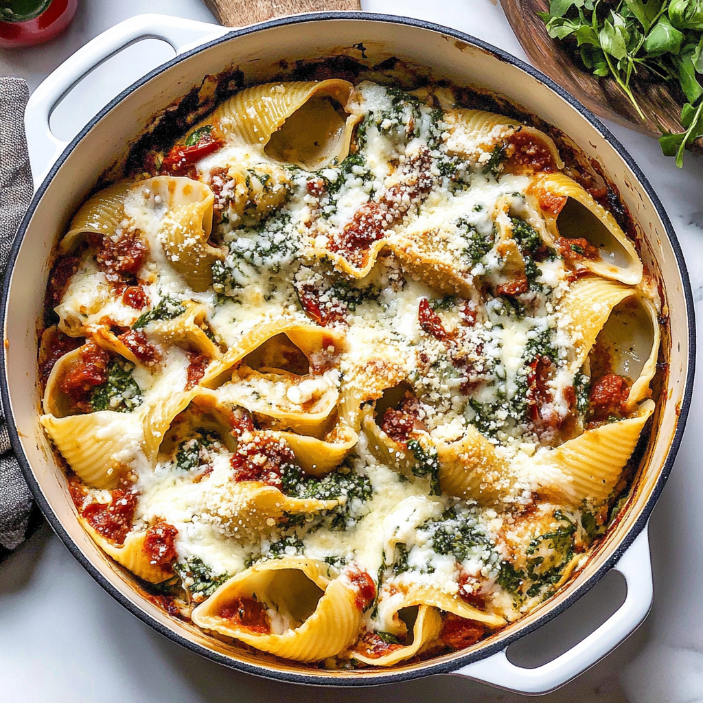 Creamy Sun-Dried Tomato and Ricotta Stuffed Shells