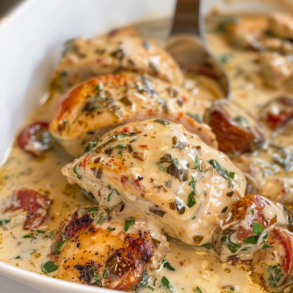 Creamy Tuscan Chicken in the Crockpot